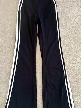 HALARA Black Track Pants with White Side Stripes
